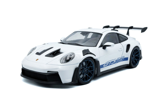 1:18 Porsche 911 (992) GT3 RS 2024 -- White w/Blue Stripes -- Solido