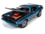 1:18 1970 Plymouth AAR Cuda 340 -- Blue Fire Metallic -- American Muscle
