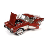 1:18 1961 Chevrolet Corvette Convertible -- Maroon/White -- American Muscle