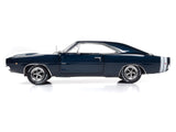 1:18 1968 Dodge Charger R/T --  Metallic Blue with White Stripes -- American Mus