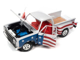 1:18 1980 Dodge Stepside Pickup Truck -- American Flag Patriotic -- Auto World