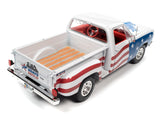 1:18 1980 Dodge Stepside Pickup Truck -- American Flag Patriotic -- Auto World