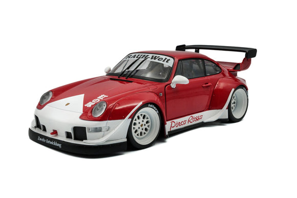 1:18 RWB 993 -- Porco Rosso Red/White -- Solido Porsche 911