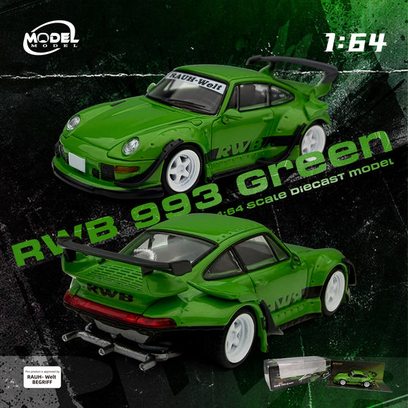 Pre-Order) 1:64 RWB 993 -- Green w/Black Stripes -- Model-Model