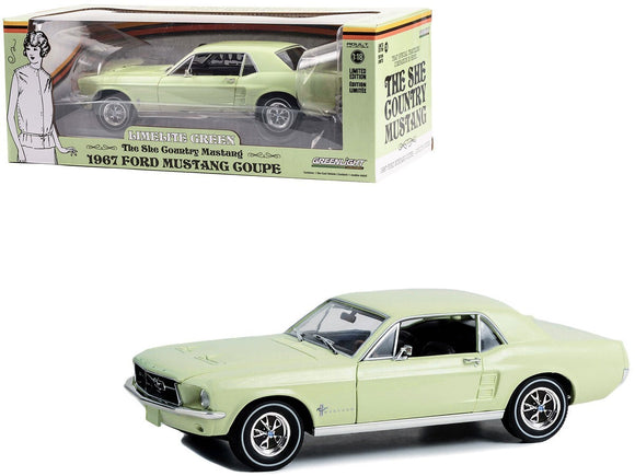 1:18 1967 Ford Mustang Coupe -- Limelite Green -- Greenlight