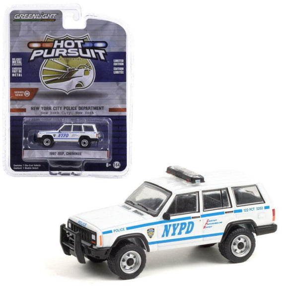 1:64 1997 Jeep Cherokee -- NYPD Police Car -- Greenlight