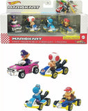 Hot Wheels -- Mario Kart 4 Pack GWB36 -- Waluigi, Toad, Light Blue Yoshi, Diddy