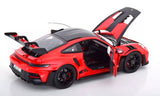 1:18 Porsche 911 (992) GT3 RS Coupe 2022 -- Red w/Black Wheels -- Norev