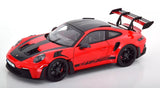 1:18 Porsche 911 (992) GT3 RS Coupe 2022 -- Red w/Black Wheels -- Norev