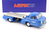 1:18 Mercedes-Benz W21 -- Race Car Transporter Truck -- Blue -- Werk83