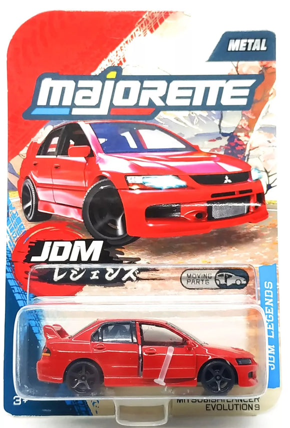 1:64 Mitsubishi Lancer Evolution 9 -- Red -- Majorette: JDM Legends