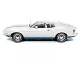 1:18 1972 Ford Mustang Sprint -- White w/ Blue Stripes -- American Muscle