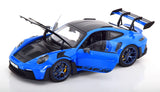 1:18 Porsche 911 (992) GT3 RS Coupe 2022 -- Blue w/Blue Wheels -- Norev