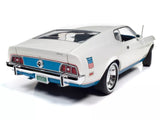 1:18 1972 Ford Mustang Sprint -- White w/ Blue Stripes -- American Muscle