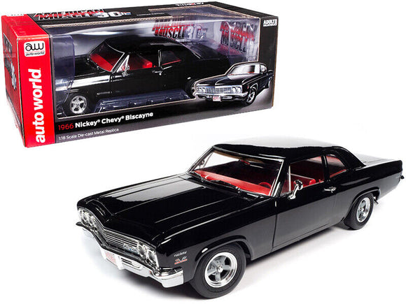1:18 1966 Chevrolet Biscayne (Nickey) -- Tuxedo Black -- American Muscle