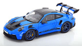 1:18 Porsche 911 (992) GT3 RS Coupe 2022 -- Blue w/Blue Wheels -- Norev