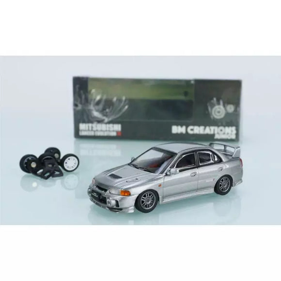 1:64 Mitsubishi Lancer EVO IV (4) -- Silver -- BM Creations