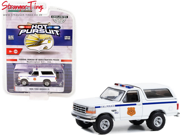 1:64 1986 Ford Bronco XL -- Police Car -- Greenlight: Hot Pursuit