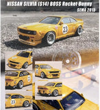 1:64 Nissan S14 Silvia Rocket Bunny Boss Aero -- #23 Yellow -- INNO64