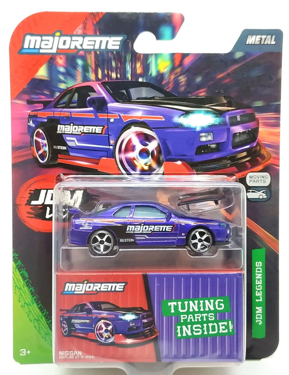 1:64 Nissan R34 Skyline GT-R -- Purple -- Majorette: JDM Legends Tune Ups