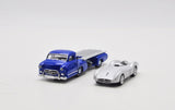 1:64 Mercedes Benz Renntransporter + 1954 W196 -- Blue/Silver -- Norev