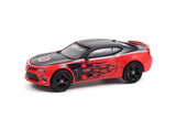 1:64 2016 Chevrolet Camaro SS -- Black/Red w/Flames -- Greenlight