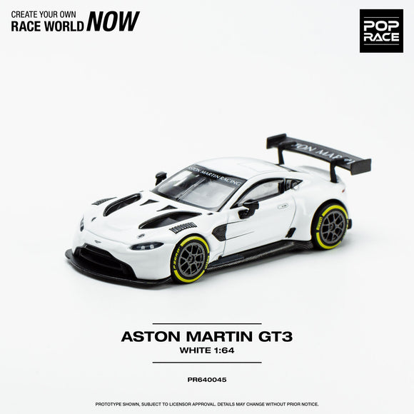 1:64 Aston Martin Vantage GT3 -- White -- Pop Race