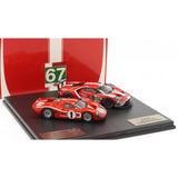 1:43 Ford GT40/GT Twin Set -- 1967 2019 24 Hr Le Mans Red/White-- IXO Models