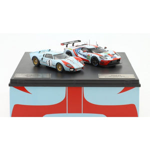 1:43 Ford GT40/GT Twin Set -- 1966 2019 24 Hr Le Mans Blue/Orange -- IXO Models