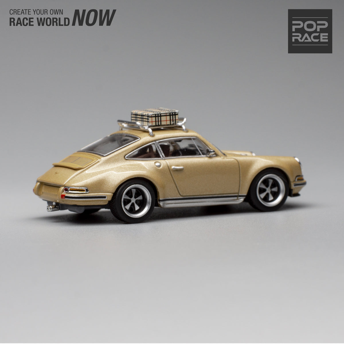 1:64 Singer 964 "Porsche 911" -- Gold w/Luggage -- Pop Race