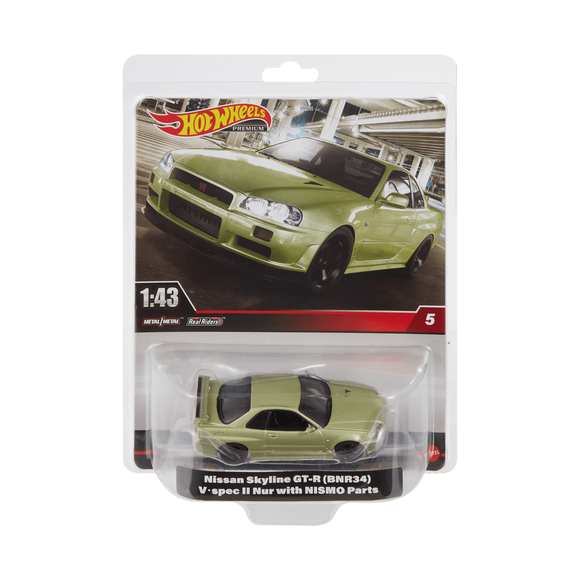 1:43 Nissan Skyline R34 GTR V-Spec II NUR Nismo -- Green -- Hot Wheels