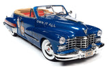 1:18 Monopoly Man w/1947 Cadillac Series 62 Soft Top -- Blue -- Auto World