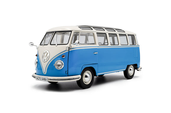 1:18 Volkswagen Kombi T1 Samba 1962 -- Light Blue/White -- Solido
