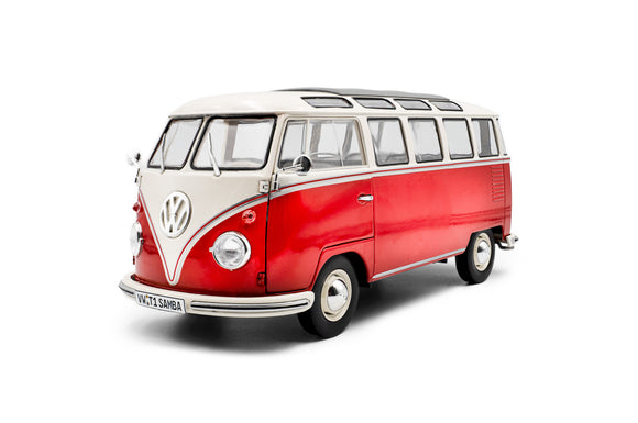 1:18 Volkswagen Kombi T1 Samba 1962 -- Red/White -- Solido