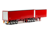 1:50 Eziliner B-Double Trailer Set -- Red/White -- Drake Truck ZT09278