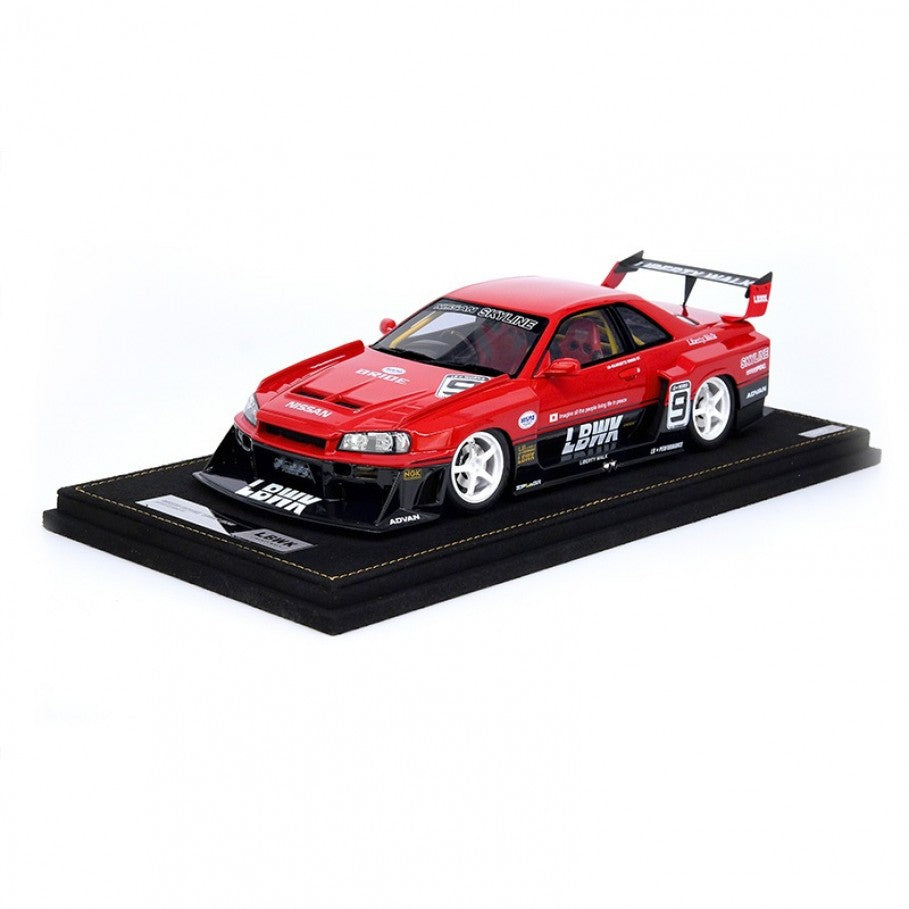 1:18 LBWK Nissan E-R34 Super Silhouette Skyline GTR -- #9 Red -- INNO1