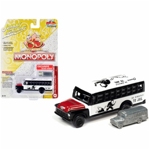 1:64 1956 Chevrolet School Bus -- Monopoly -- Johnny Lightning