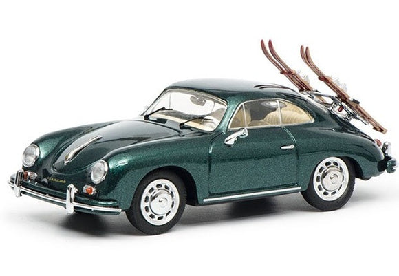 1:43 Porsche 356 A Coupe w/Skis -- Green -- Schuco
