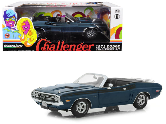 1:18 1971 Dodge Challenger R/T Convertible -- Grey Metallic -- Greenlight