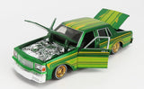 1:26 1987 Chevrolet Caprice Lowrider - Green w/Gold Wheels -- Maisto Design 1:24