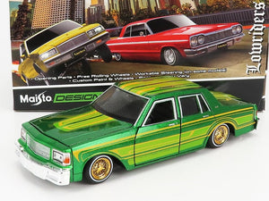 1:26 1987 Chevrolet Caprice Lowrider - Green w/Gold Wheels -- Maisto Design 1:24