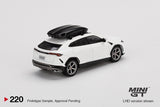 1:64 Lamborghini Urus -- Bianco Monocerus Matt White w/ Roof Box -- Mini GT
