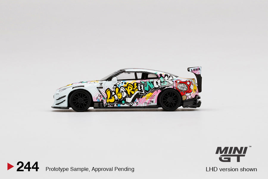 1:64 Nissan GT-R (R35) -- LB☆WORKS -- LBWK Kuma Graffiti -- Mini GT