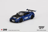 1:64 Nissan GT-RR (R35) -- LB-Silhouette Ver.2 Blue LBWK -- Mini GT