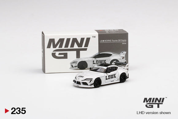1:64 Toyota GR Supra LB-WORKS (A90) -- White -- Mini GT