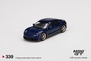 1:64 Porsche Taycan Turbo S -- Gentian Blue Metallic -- Mini GT