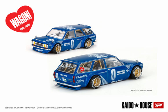 1:64 Datsun KAIDO 510 Wagon -- Blue -- KaidoHouse x Mini GT