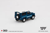 1:64 Land Rover Defender 90 County Wagon -- Stratos Blue -- Mini GT