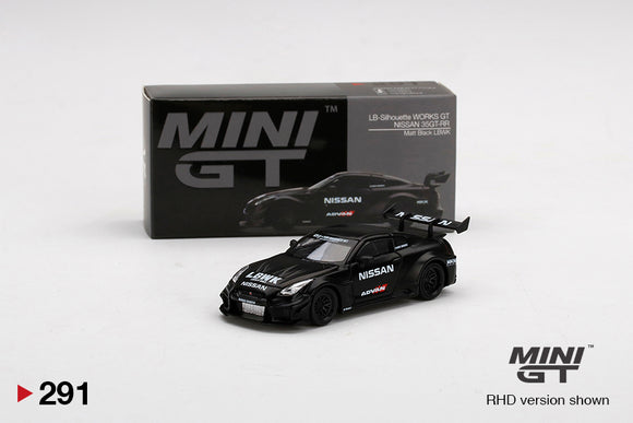 1:64 Nissan GT-RR (R35) -- LB-Silhouette Ver.2 Matt Black LBWK -- Mini GT