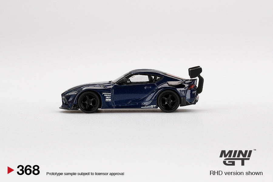 1:64 HKS Toyota GR Supra (A90) -- Downshift Blue -- Mini GT